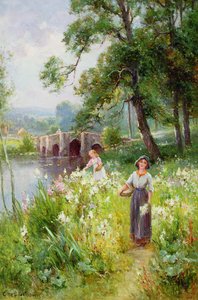 Recogiendo flores junto al río de Ernest Walbourn